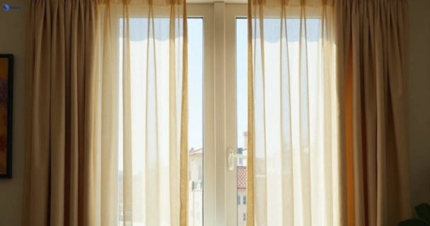 Dull dusty drapes in west-ipswich before professional cleaning